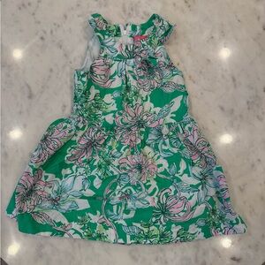Lilly Pulitzer Green and Pink Floral Kids Dress